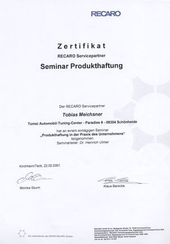 Zertifikat Recarositze